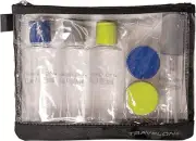 new nip Travelon 1 Quart Zip Top Bag with Bottles, Clear, One Size
