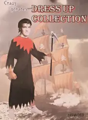 Halloween Costume Black Robe/Tunic With Red Jagged Collar And Belt (Medium)