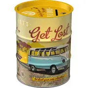 Nostalgic Art 11.5cm/600ml Round Money Box Oil Barrel VW Get Lost Coin Storage