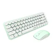 Nevenka Wireless Keyboard and Mouse Set Combo 2.4G for Laptop Desktop-IDou-Mint Green