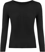 [Beach Stone] Women Ladies Long Sleeve Round Neck Plain Top Stretchy Casual Summer T-Shirts Basic Slim fit Tee Tops UK Plus Size 8-26