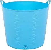 Dog Bath Barrel,Soft Plastic Portable Dog Bathtub Pet Grooming Bathroom Basin Cat Bath Tub Spa Bath Toy Storage Box,Blue,M