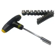 21 Piece T-handle Multi screw bit & sockets & screwdriver