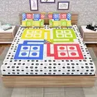 Ludo Kids Game Design Art Indian Queen Size Cotton Bedsheet With 2 Pillow Covers