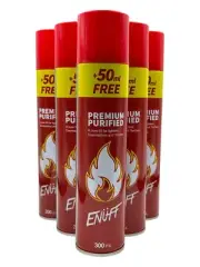 6 X Enuff Premium Lighter FLUID Butane Genuine Gas Refill 300ml Universal