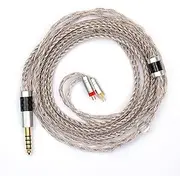 Tripowin Jelly Upgraded 16 Core 21 Wires Per Core Silver-Plated OCC+Alloy Copper Graphene+OCC Mixed Braided Cable for Audiophile Musician (2pin-0.78mm, 4.4mm, Jelly)