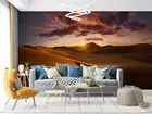 3D Desert Sun Clouds Landscape Self-adhesive Removeable Wallpaper Wall Mural