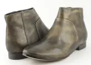 $258 COLE HAAN ALLEN Black Gold Metallic Leather Designer Comfort Ankle Boots 6