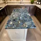 Blue Agate Kitchen Island Top, Agate Geode Countertop, Agate Stone Countertop