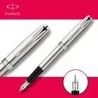 Parker Sonnet Fountain Pen Stainless Steel Silver Clip With Fine 0.5mm Steel Nib