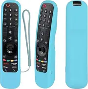 Protective Silicone Remote Case for LG Smart TV AN-MR21GA MR22GA MR23GA MR24GA for LG OLED TV Magic Remote an MR21GA Remote Cover Shockproof, Washable and Skin-Friendly Cover(Glow in Dark Blue)