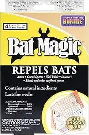 Bonide Bat Magic Bat Repellent, Pack of 4 Ready-to-Use Peppermint Oil Scent Packs for Long Lasting Indoor Bat Control