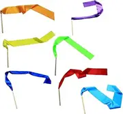 FOYTOKI Boys and Girls Rhythmic Gymnastics Ribbons Dance Streamers Silk Streamers 7 Colors for Dance and Gymnastics