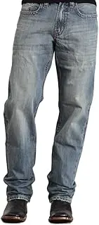 [Stetson] Men's 1520 Fit, Medium Wash, Back Knee Tacking Blue
