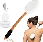Lotion Applicator for Back | 17" Long Handle Back Lotion Applicator | Easy Reach Self Application for Body Cream, Self Tanning, Pain Relief Gels & Medical Ointments | Includes 4 Textured Pads