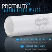 3D White Carbon Fiber Matte Vinyl Wrap Bubble Free Air Release 24" x 60" In Roll (for: Honda Civic)