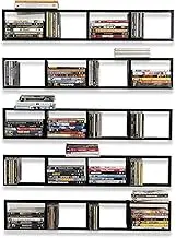 Wall Mount 34 inch Media Storage Rack CD DVD Organizer Metal Floating Shelf Set of 5 Black