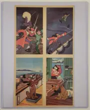 DISNEY 1930's Super Rare UNCUT TRADING CARD SHEET 4 PANEL Pluto ROBINHOOD Mickey