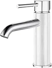 ACA International WELS Bathroom Basin Mixer Tap, Counter Top Bathroom Taps, Solid Brass Handle Bathroom Faucet(Chrome)