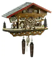 Quartz Cuckoo Clock Swiss house with music, turning dance.. TU 4246 QMT HZZG NEW