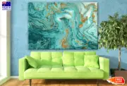 Green & Gold Abstract Design Wall Canvas Home Decor Australian Made Quality