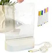 LED Drawing Message Board, Tracing Writing Light Board, Illuminated Acrylic Board, Colorful Writing Board with Pens, Desktop LED Message Board, USB-Powered Writing Light 5.12x6.69x1.57 inches