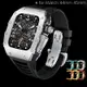 gaming微小配件-新款RM改裝套裝 適用Apple Watch 7代 6 5 4 SE 鈦合金表框 橡膠錶帶 iwatch s8 44 4-gm