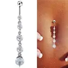Beauty Crystal Rhinestone Navel Belly Button Ring Bar Body Piercing Jewel Y2
