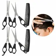 6 Pc Haircut Trimmer Shears Scissors Comb Hairdresser Barber Set Hair Shaver Kit