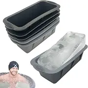 6Pcs Ice Mold for Ice Bath, YINOWON Large Silicone Ice Block Molds for Ice Bath, Large Ice Cube Molds for Cold Plunge Or Coolers, Ice Tray for Bath (Black and Gray)