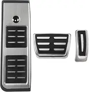 CHPGKGVNVT Stainless Steel Car Pedals for Audi A4 B9 A5 F5 2016-2019 Sedan Avant Sport Automatic Fuel Brake Footrest Pedal Cover Pedals(at with Rest)
