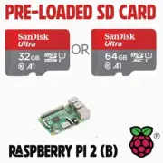 Raspberry Pi 2 Preloaded SD Card - 32gb/64gb High Performance SanDisk Cards
