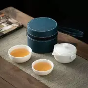 Lamb's Jade White Porcelain Teapot Quick Cup Portable Travel Kung Fu Tea Set