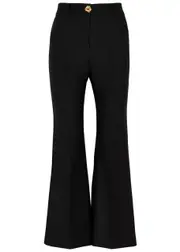 Violante Nessi Corelli Flared Wool-blend Trousers - Black - L (UK 14 / L) L (UK 14 / L)