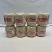 VTG LILY Crochet Thread Color 4 Ecru 100% Mercerized Cotton 3 ply Sz 10 Lot of 8