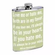 Love or Hate Em1 8oz Stainless Steel Flask Drinking Whiskey Liquor
