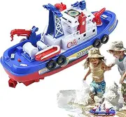 Fire Boat Water Toys - Electric Fire Boat Toddler Toys Water Play Games | Kids Games with Lights & Music, Automatic Water Spray, Battery Operated for Boys Girls Ages Over 3