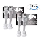 AVIMA Premium SPORTS LACES WITH LOCK – Elastic No Tie Shoelaces - White - 2 Pack