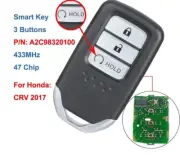 Smart Remote Car Key Fob 3 Buttons 433MHz with 47 Chip for Honda CRV 2017 2018