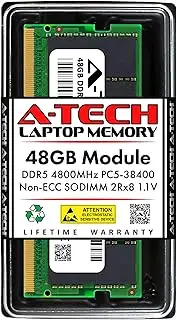 A-Tech 48GB DDR5 4800MHz PC5-38400 CL40 SODIMM 2Rx8 1.1V Non-ECC Unbuffered SO-DIMM 262-Pin Laptop RAM Memory Upgrade Module