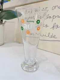 在飛比找Yahoo!奇摩拍賣優惠-中古 Suntory三得利Ade 印花玻璃杯