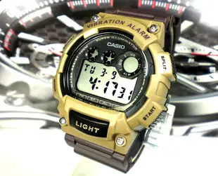 經緯度鐘錶 CASIO手錶專賣店 100米防水 酷似G-SHOCK 震動鬧鈴 型男最愛W-735H-5A