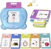 RT&BS Cantonese Mandarin English Talking Flash Cards, Trilingual Learning Flashcard Toys, Gifts to Learn Cantonese Mandarin and English for Kids Adult, 510 Sight Words Blue