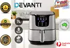 Devanti Air Fryer 7L LCD Touch Stainless Steel 8 Pre-Set Recipes Non-Stick Coat