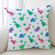 Cute Smiling Dinosaurs for Children Cushion Cover