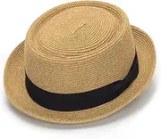 [XuoAz] Women's Wide-Brim Floppy Fedora Hat with Bowknot - Wool Panama Hat (Medium-Large,23.2"/59CM)