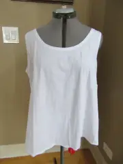 NWT EILEEN FISHER White 100% Cotton Scoop Neck Cami Tank Top XXL