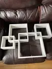 Brand new white intersecting cubes wall shelf