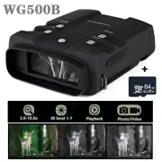 WG500B HD 1080P Infrared Night Vision Binoculars Telescope Hunting w 64G TF Card