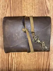 Handmade Leather Bound JOURNAL Diary with Key 5" x 7" Deckle Edge Pages NEW